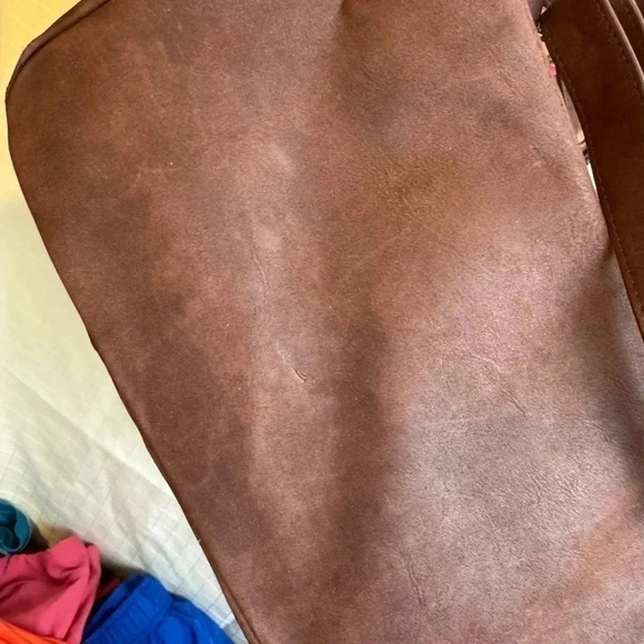 Miche Anita- Colorful purple, orange,red W Brown Drawstring Backpack - Picture 3 of 5